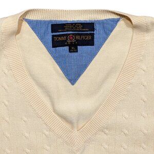 ⛳ Tommy Hilfiger - Men’s Golf Sweater Vest - Size XL - Soft Yellow Cable Knit ⛳